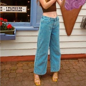 High rise & wide leg corduroy jeans